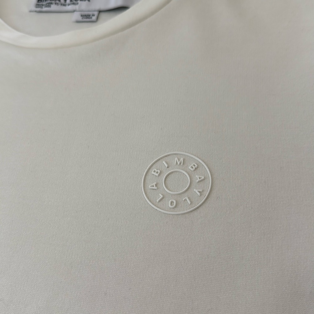 BIMBA Y LOLA Ivory Cream Short Sleeve T-Shirt Silicone Logo - Picture 4 of 10